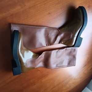 SOLD Jeffrey Campbell Brown and Olive Heeled Boots - size 8.5
